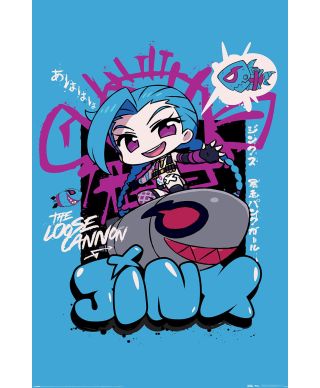 League Of Legends Chibi Jinx - plakat