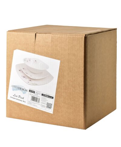 LEA PINK Komplet obiadowy 18części miska 16,5cm 500ml/18cm/24cm