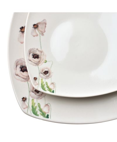 LEA PINK Komplet obiadowy 18części miska 16,5cm 500ml/18cm/24cm