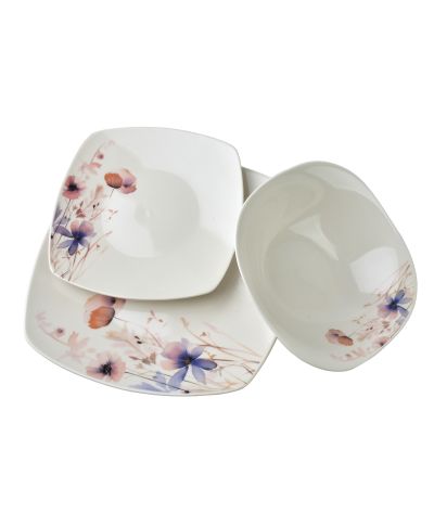 LEA DELICATE Komplet obiadowy 18części miska 16cm 500ml/18cm/24cm