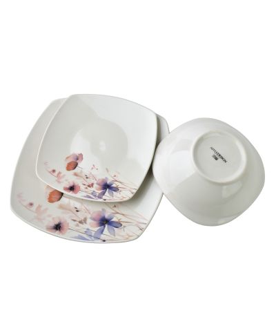 LEA DELICATE Komplet obiadowy 18części miska 16cm 500ml/18cm/24cm