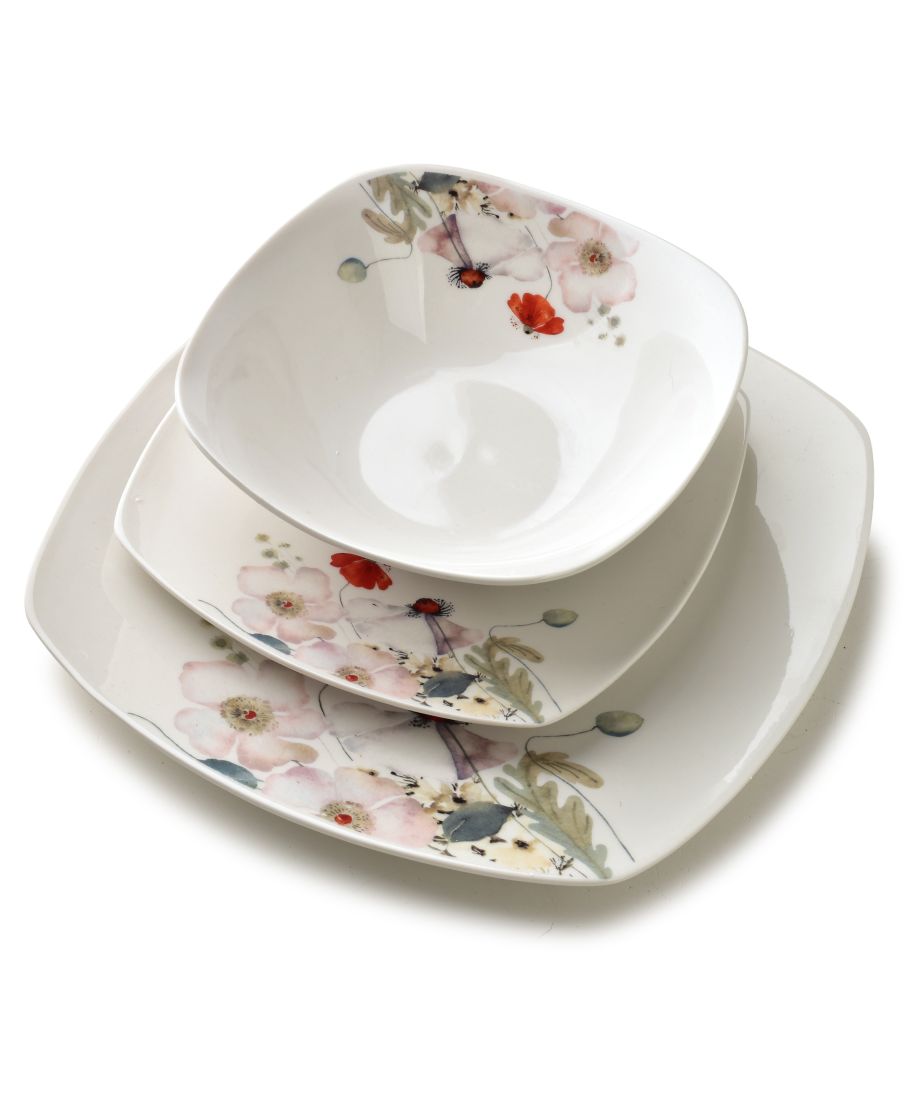 LEA LIGHT Komplet obiadowy 18części miska 16,5cm 500ml/18cm/24cm