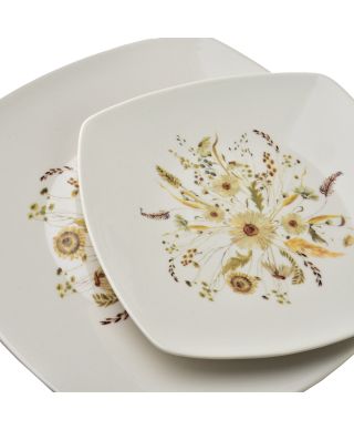 LEA BEIGE Komplet obiadowy 18części miska 16,5cm 500ml/18cm/24cm