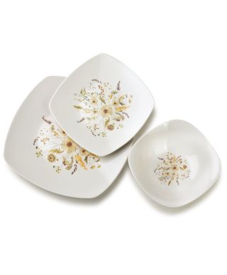 LEA BEIGE Komplet obiadowy 18części miska 16,5cm 500ml/18cm/24cm