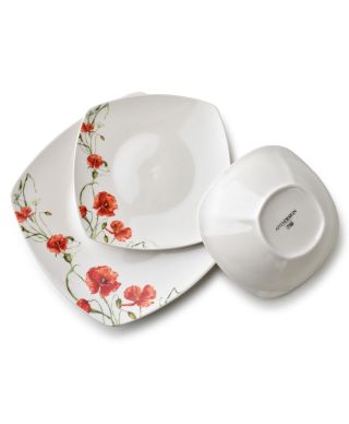 LEA POPPY Komplet obiadowy 18części miska 500ml 16,5cm/18cm/24cm