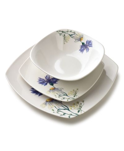LEA CORNFLOWER Komplet obiadowy 18części miska 16,5cm 500ml/18cm/24cm
