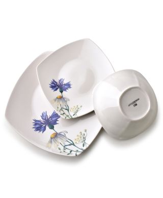 LEA CORNFLOWER Komplet obiadowy 18części miska 16,5cm 500ml/18cm/24cm