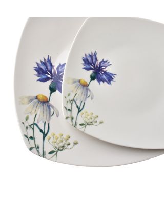 LEA CORNFLOWER Komplet obiadowy 18części miska 16,5cm 500ml/18cm/24cm