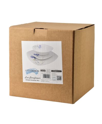 LEA CORNFLOWER Komplet obiadowy 18części miska 16,5cm 500ml/18cm/24cm