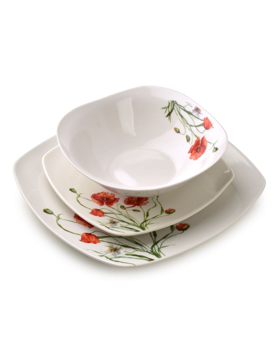 LEA POPPY Komplet obiadowy 18części16cm 500ml/18cm/24cm