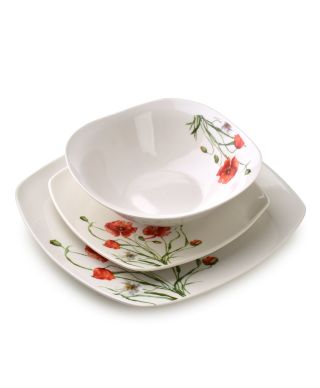 LEA POPPY Komplet obiadowy 18części16cm 500ml/18cm/24cm