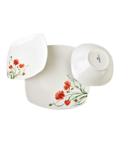 LEA POPPY Komplet obiadowy 18części16cm 500ml/18cm/24cm