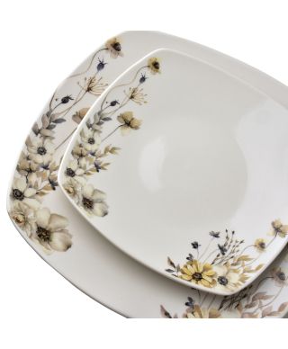 LEA PRIME Komplet obiadowy 18cz. miska 500ml 16,5cm/18cm/24cm