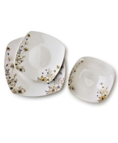 LEA PRIME Komplet obiadowy 18cz. miska 500ml 16,5cm/18cm/24cm