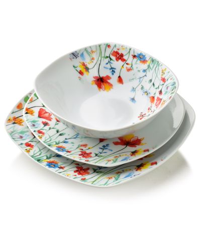 LEA SMOOTH Komplet obiadowy 18cz.miska 500ml 16,5/19,5/22cm