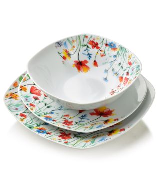 LEA SMOOTH Komplet obiadowy 18cz.miska 500ml 16,5/19,5/22cm