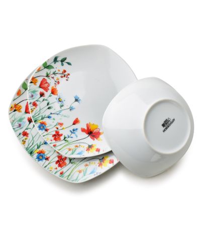 LEA SMOOTH Komplet obiadowy 18cz.miska 500ml 16,5/19,5/22cm