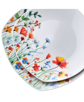 LEA SMOOTH Komplet obiadowy 18cz.miska 500ml 16,5/19,5/22cm