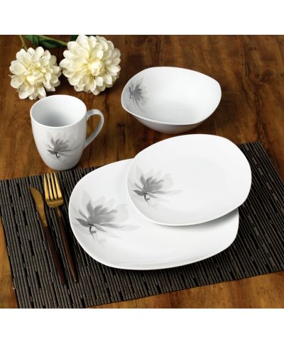 MAGNOLIA Komplet obiadowy 16 cz.  kubek 370ml/miska 500ml 17/19,5/25,5cm