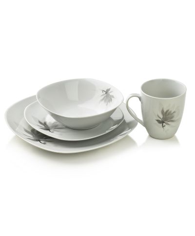 MAGNOLIA Komplet obiadowy 16 cz.  kubek 370ml/miska 500ml 17/19,5/25,5cm