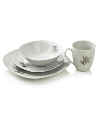 MAGNOLIA Komplet obiadowy 16 cz.  kubek 370ml/miska 500ml 17/19,5/25,5cm