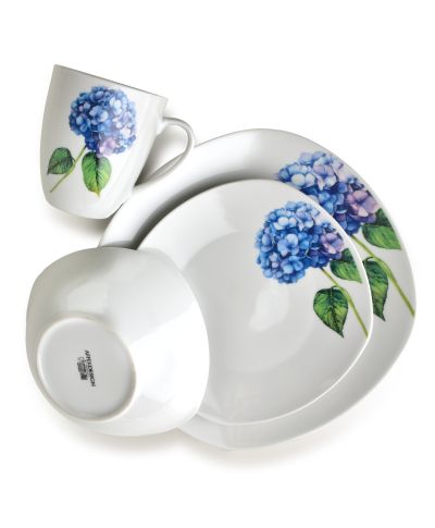 LEA PURPLE Komplet obiadowy 16cz.  kubek 370ml/miska 500ml 17/19,5/25,5cm