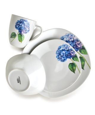 LEA PURPLE Komplet obiadowy 16cz.  kubek 370ml/miska 500ml 17/19,5/25,5cm