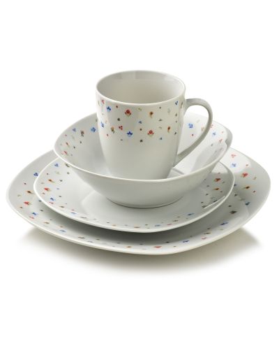 LEA MINI Komplet obiadowy 16cz.  kubek 370ml/miska 500ml 17/19,5/25,5cm