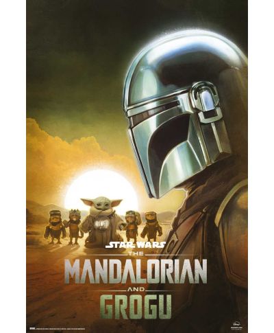 Gwiezdne Wojny Star Wars The Mandalorian And Grogu Din Djarin - plakat