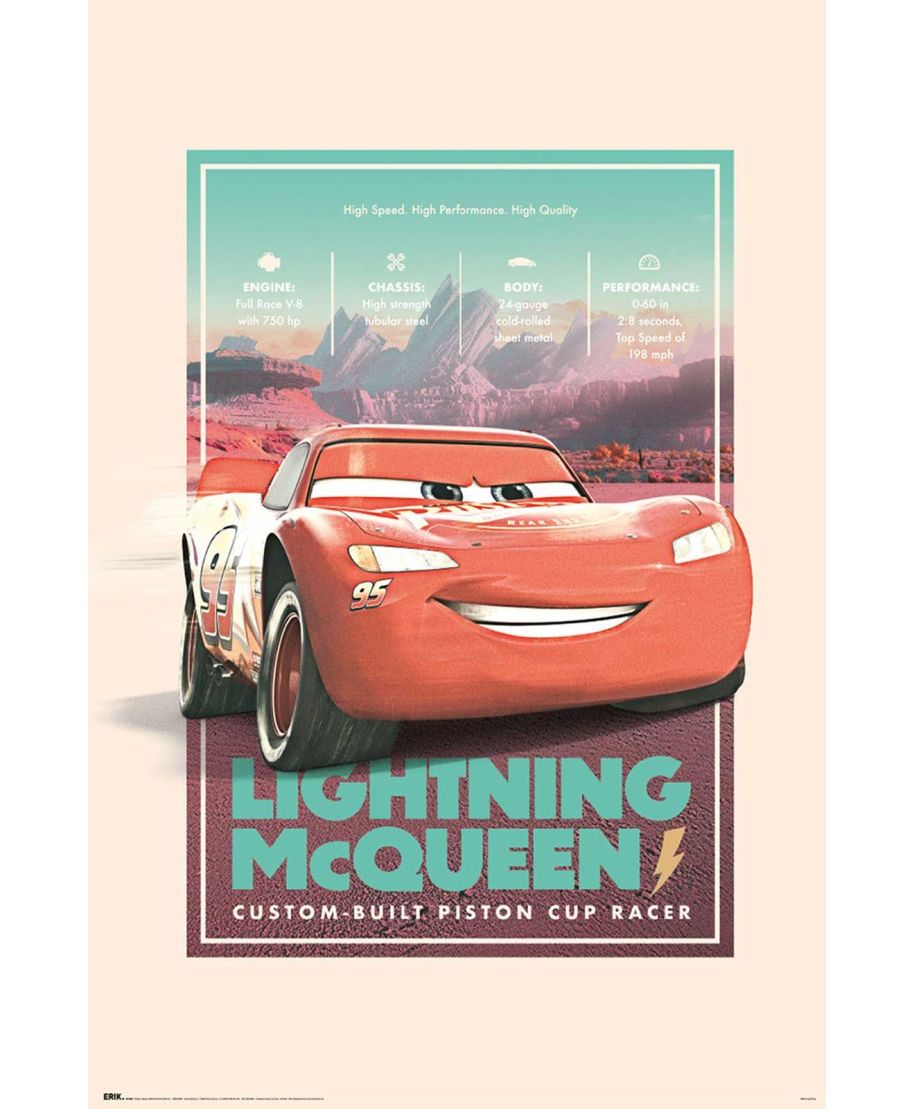 Disney Pixar Auta Zygzak McQueen - plakat