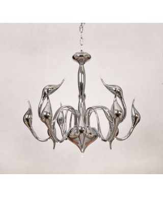 ORYGINALNA NOWOCZESNA LAMPA WISZĄCA SREBRNA MAGICA W12