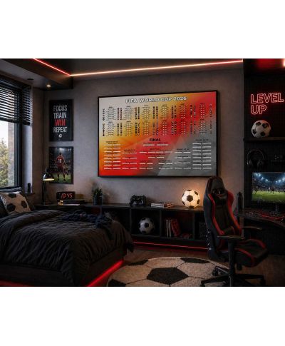 Tabela Mistrzostw Świata w Piłce Nożnej 2026 World Cup - plakat w wersji angielskiej