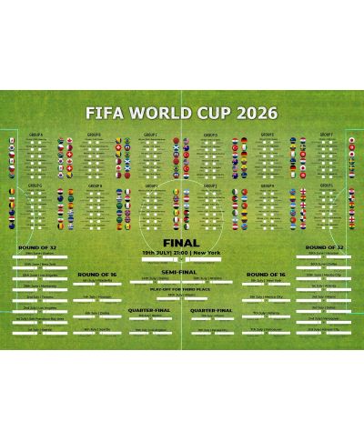 Tabela Mistrzostw Świata w Piłce Nożnej 2026 World Cup - plakat w wersji angielskiej