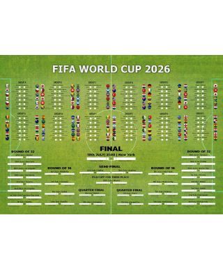Tabela Mistrzostw Świata w Piłce Nożnej 2026 World Cup - plakat w wersji angielskiej
