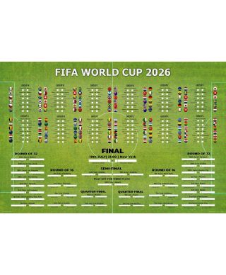 Tabela Mistrzostw Świata w Piłce Nożnej 2026 World Cup - plakat w wersji angielskiej