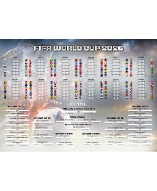 Tabela Mistrzostw Świata w Piłce Nożnej 2026 World Cup - plakat w wersji angielskiej
