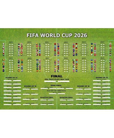 Tabela Mistrzostw Świata w Piłce Nożnej 2026 World Cup - plakat w wersji angielskiej