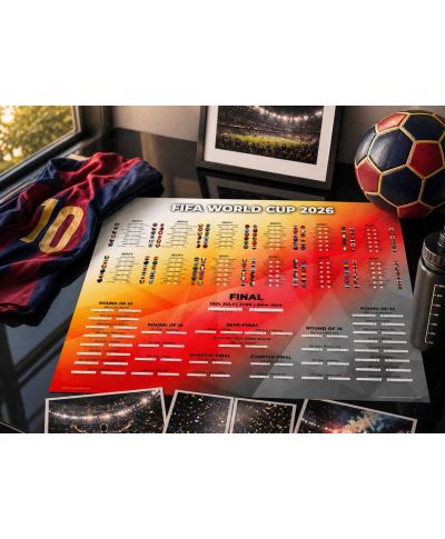 Tabela Mistrzostw Świata w Piłce Nożnej 2026 World Cup - plakat w wersji angielskiej