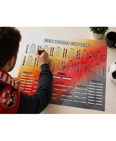 Tabela Mistrzostw Świata w Piłce Nożnej 2026 World Cup - plakat w wersji angielskiej