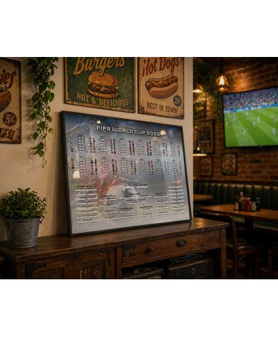 Tabela Mistrzostw Świata w Piłce Nożnej 2026 World Cup - plakat w wersji angielskiej