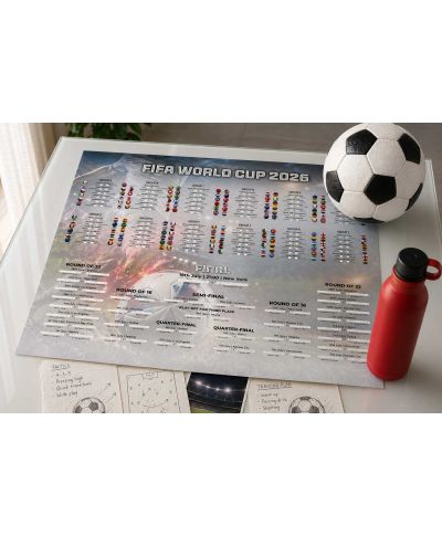 Tabela Mistrzostw Świata w Piłce Nożnej 2026 World Cup - plakat w wersji angielskiej