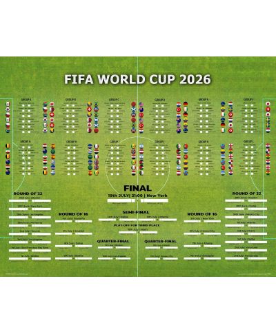 Tabela Mistrzostw Świata w Piłce Nożnej 2026 World Cup - plakat w wersji angielskiej