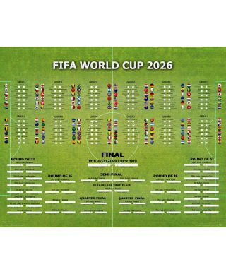 Tabela Mistrzostw Świata w Piłce Nożnej 2026 World Cup - plakat w wersji angielskiej