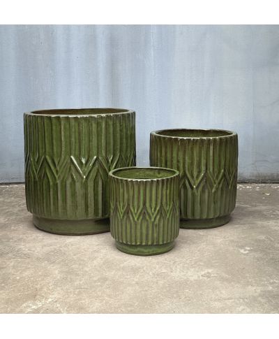 HEVRA Komplet 3 osłonek ceramicznych43x43x44cm, 34x34x35cm, 24x24x25cm