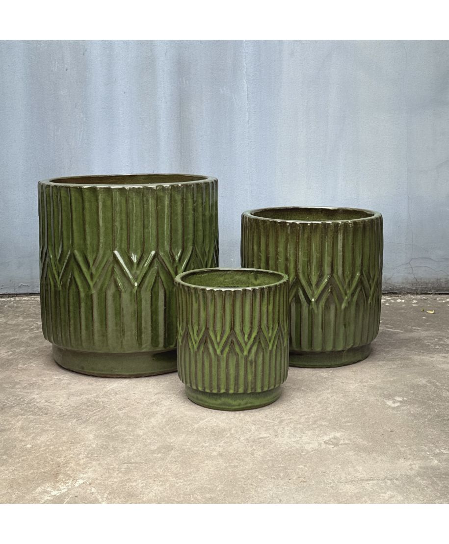 HEVRA Komplet 3 osłonek ceramicznych43x43x44cm, 34x34x35cm, 24x24x25cm