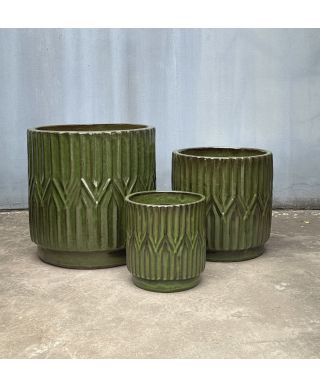 HEVRA Komplet 3 osłonek ceramicznych43x43x44cm, 34x34x35cm, 24x24x25cm