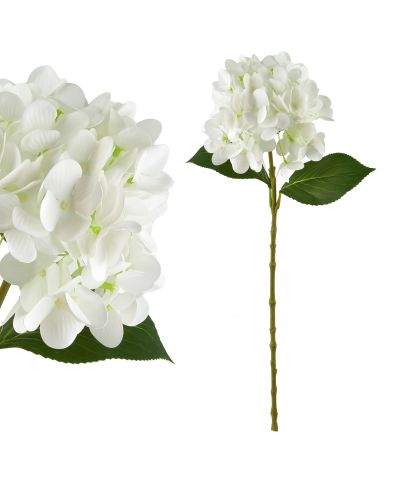 VIRIDIS Kwiat sztuczny Hortensja 60cm biała