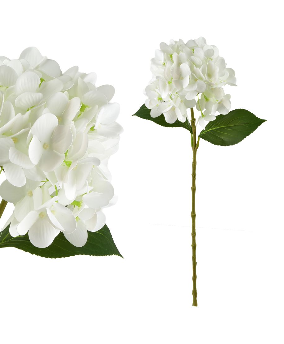 VIRIDIS Kwiat sztuczny Hortensja 60cm biała