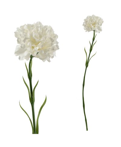 VIRIDIS Kwiat sztuczny Goździk 50cm biały