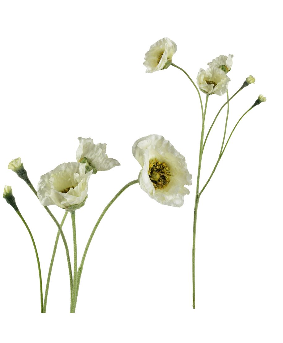 VIRIDIS Kwiat sztuczny MAK POLNY gałązka 67cm